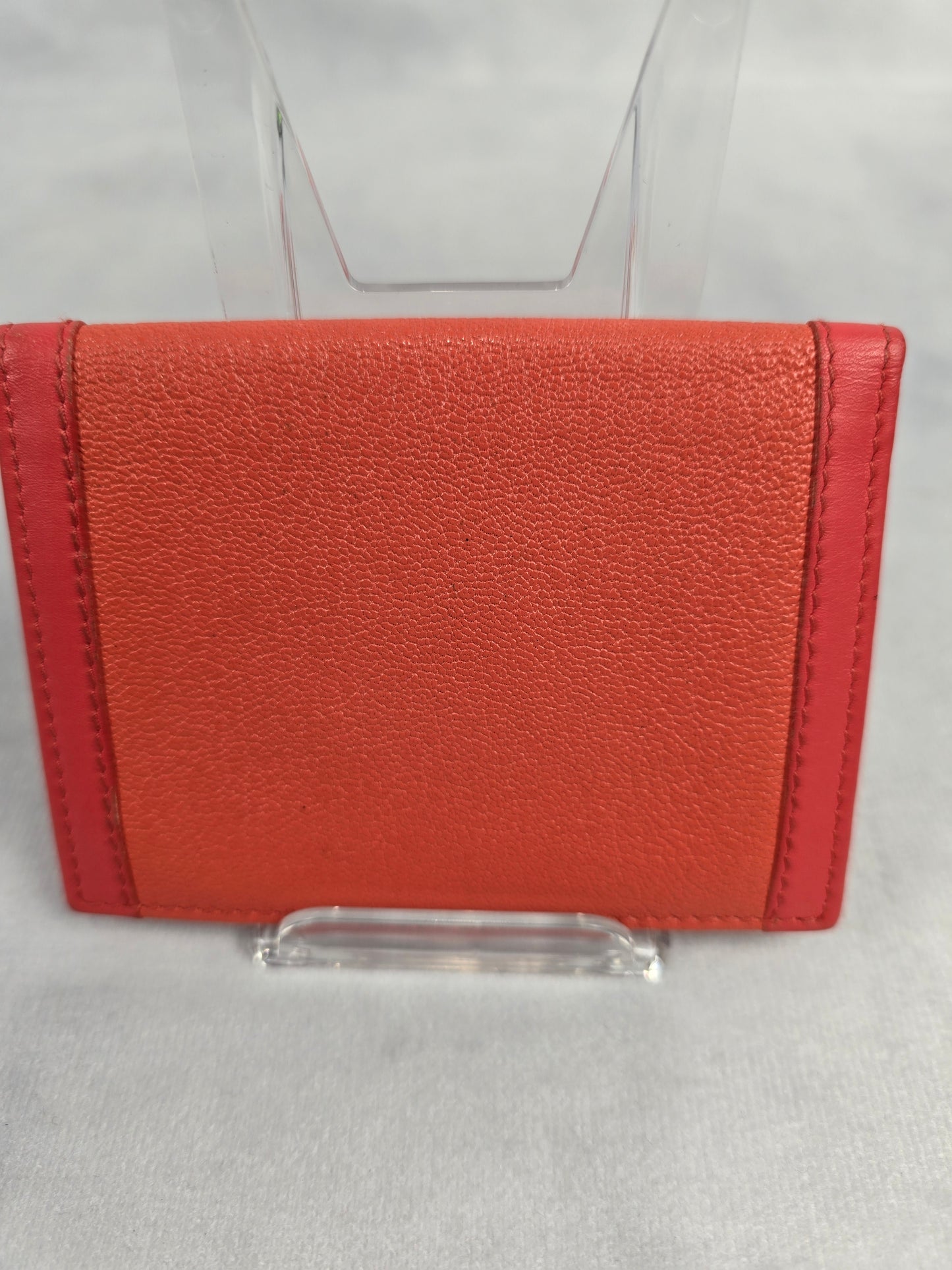 Bvlgari Textured leather Orange Card Holder