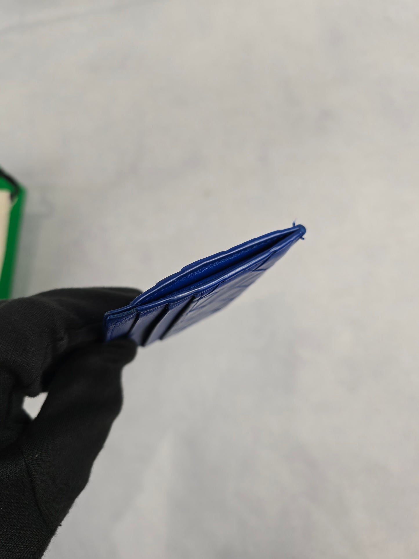 Bottega Veneta Intrecciato Leather Card Case in Cobalt Blue