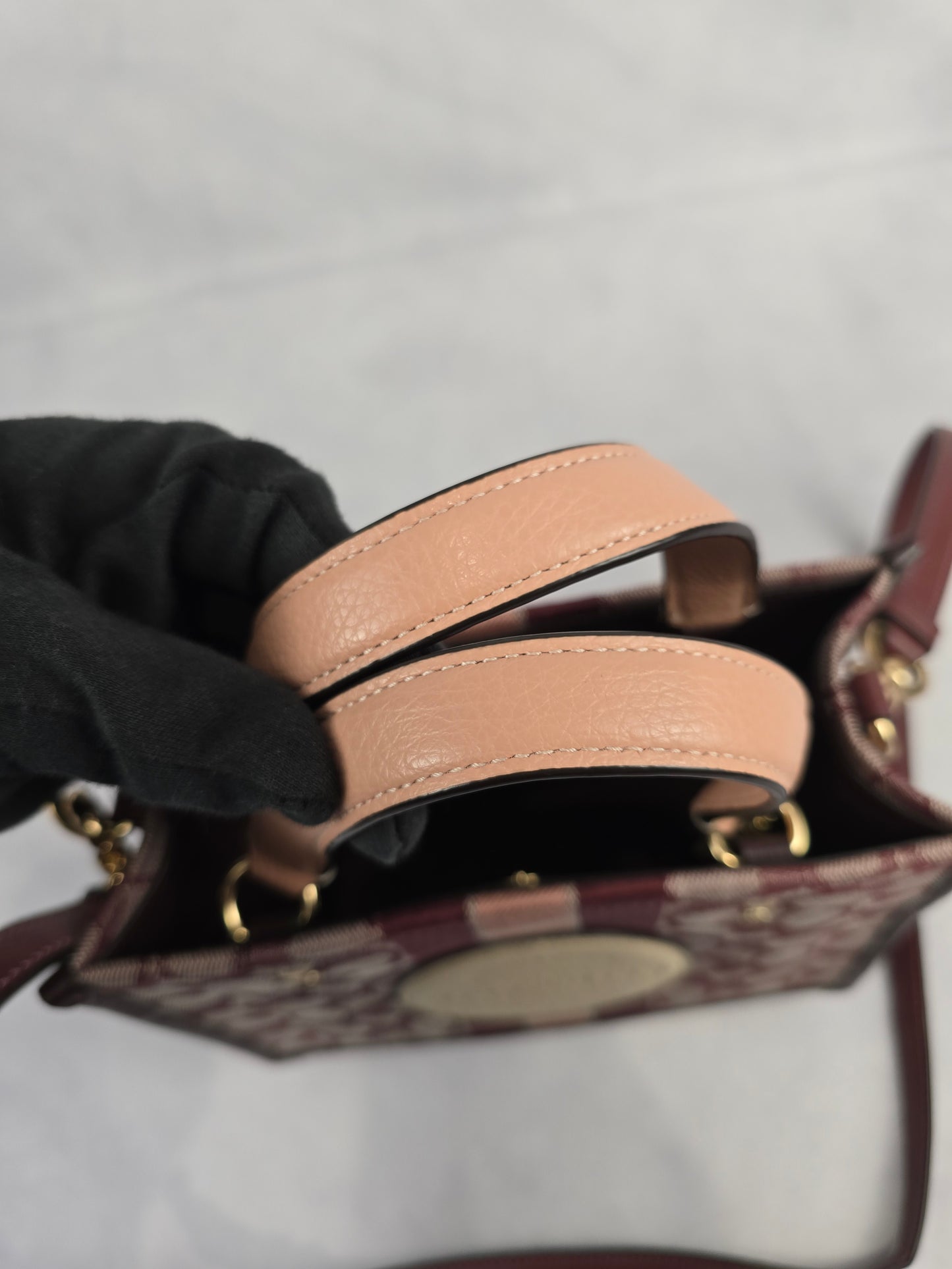 Coach Dempsey Tote 22 In Wine Multi