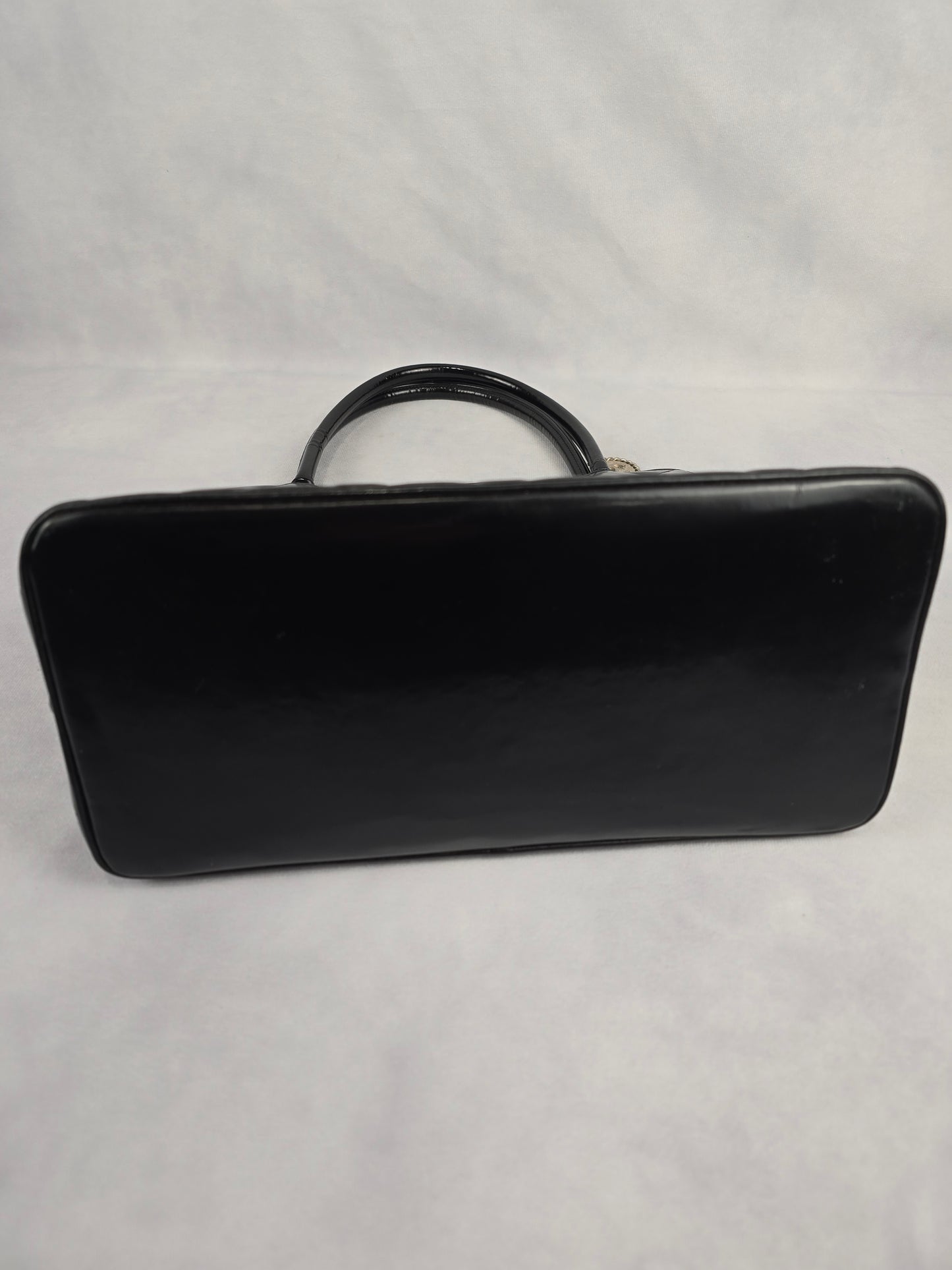 Chanel Medallion Tote in Black Quilted Patent