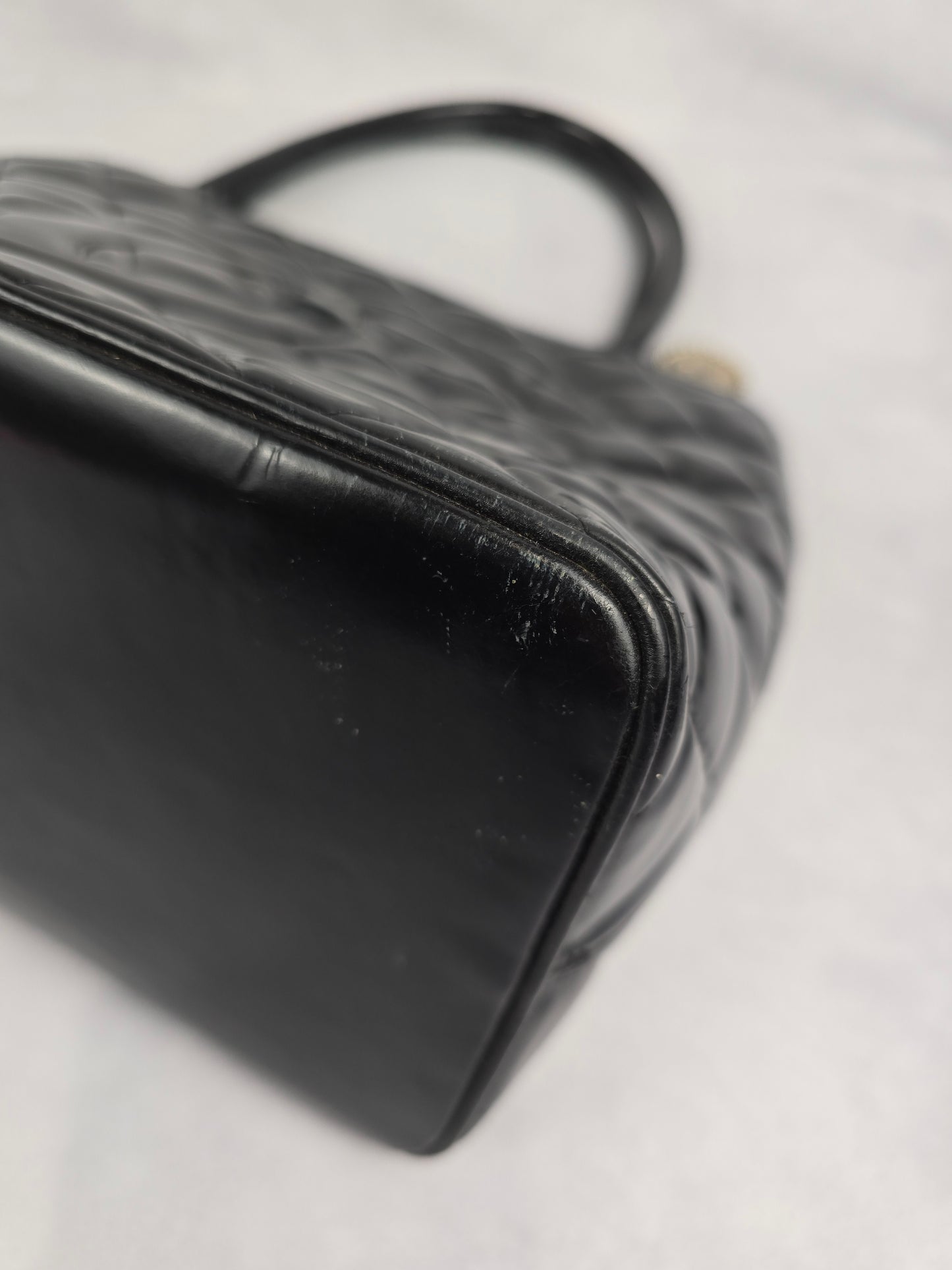 Chanel Medallion Tote in Black Quilted Patent