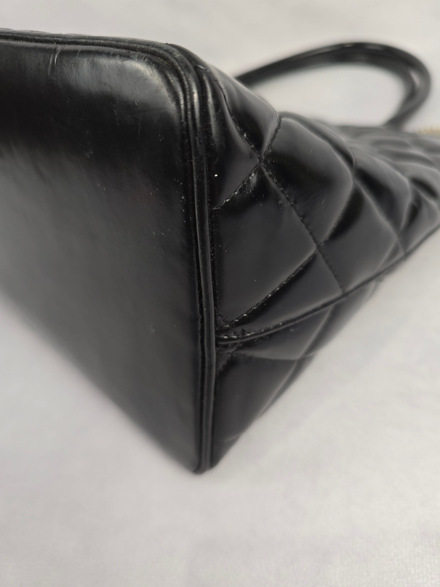 Chanel Medallion Tote in Black Quilted Patent