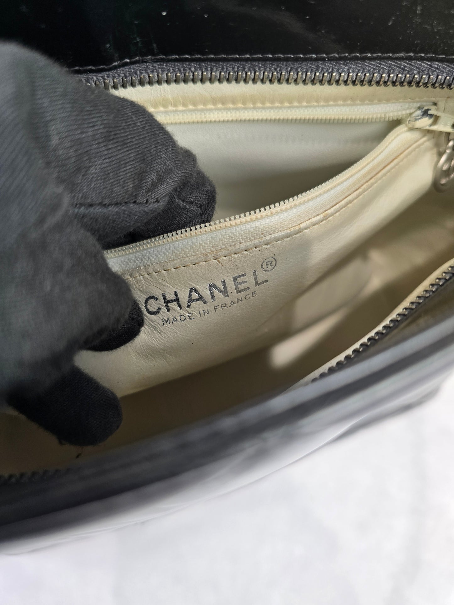 Chanel Medallion Tote in Black Quilted Patent