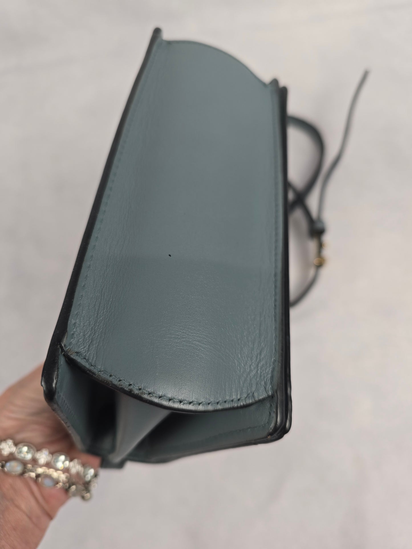 Loewe Small Barcelona in Stone Blue Leather