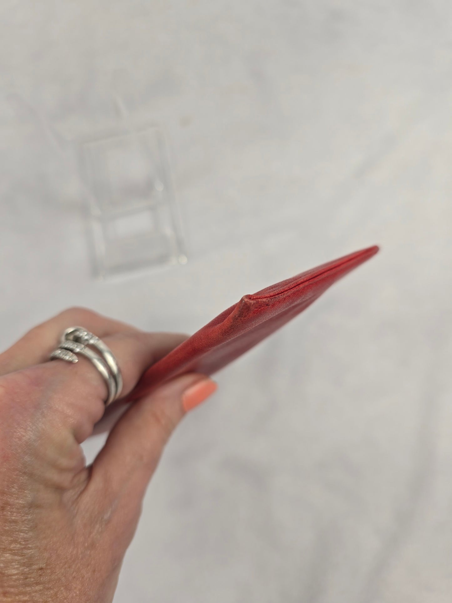 Chanel Vintage Red Lambskin Eyeglass/Sunglass Pouch