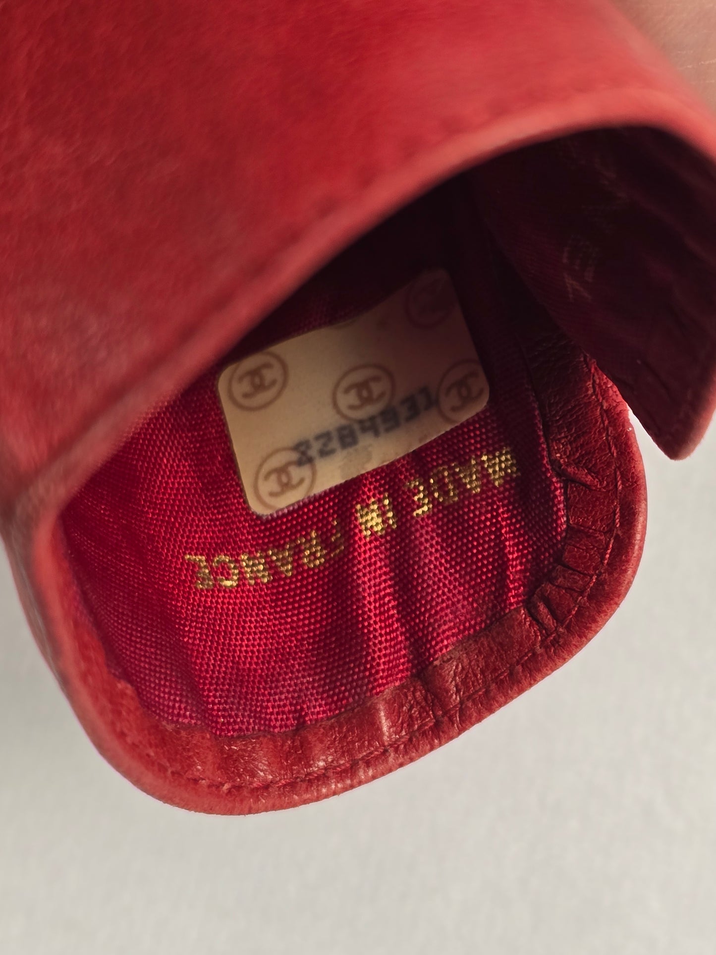 Chanel Vintage Red Lambskin Eyeglass/Sunglass Pouch