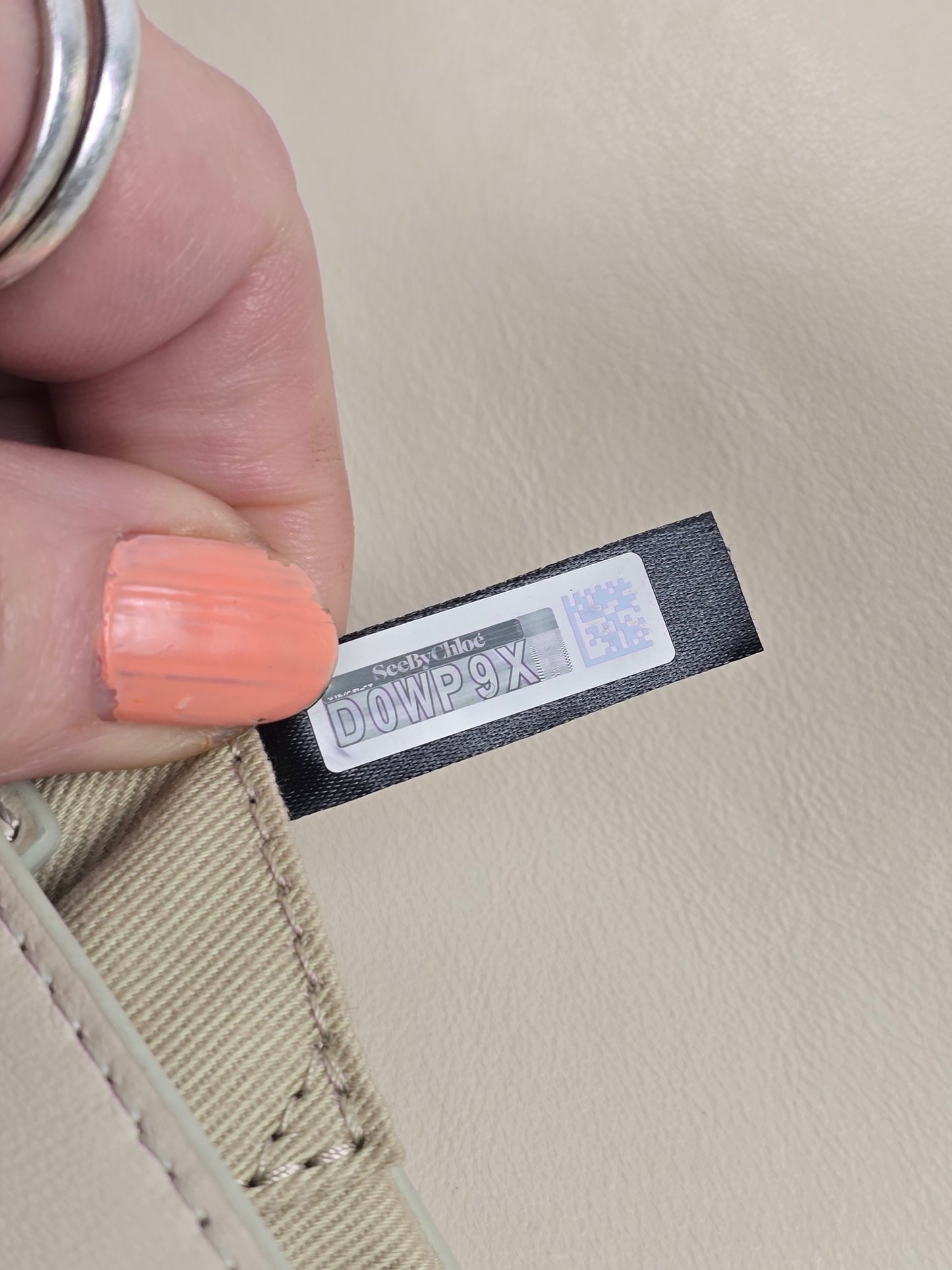 Chloe See by Chloe Mara Color-Block Leather Crossbody in Taupe
