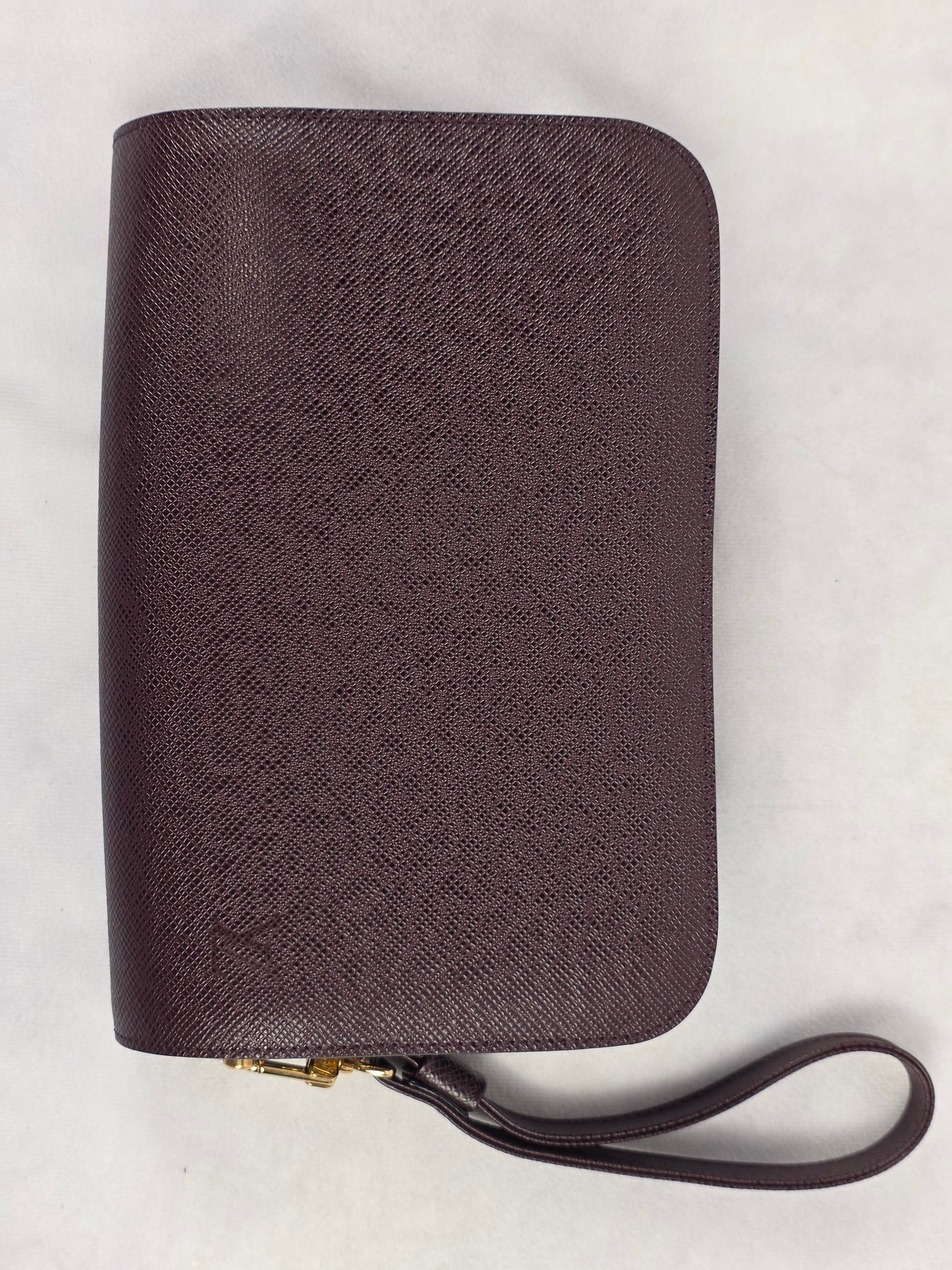 Louis Vuitton Taiga Baikal Clutch Bag Acajou Burgundy