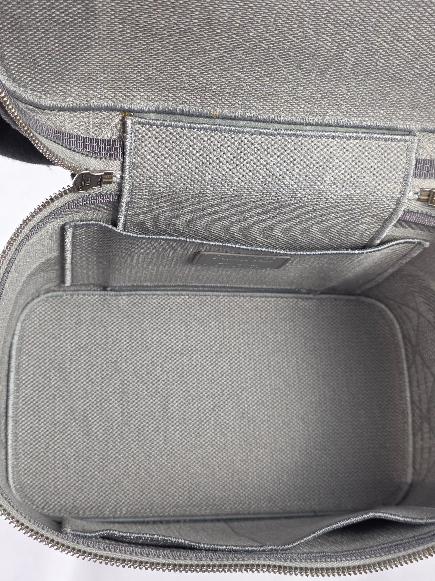 Christian Dior DiorTravel Vanity Case – Gray Cannage Embroidered Canvas