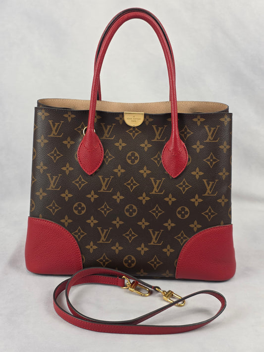 Louis Vuitton Flandrin Monogram Canvas Tote Bag Cherry Red 2WAY Bag