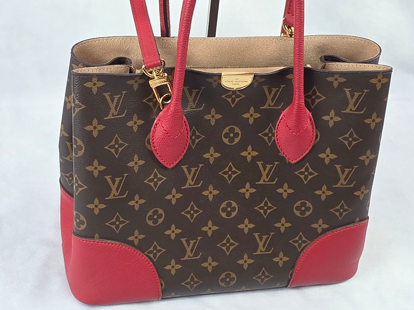 Louis Vuitton Flandrin Monogram Canvas Tote Bag Cherry Red 2WAY Bag