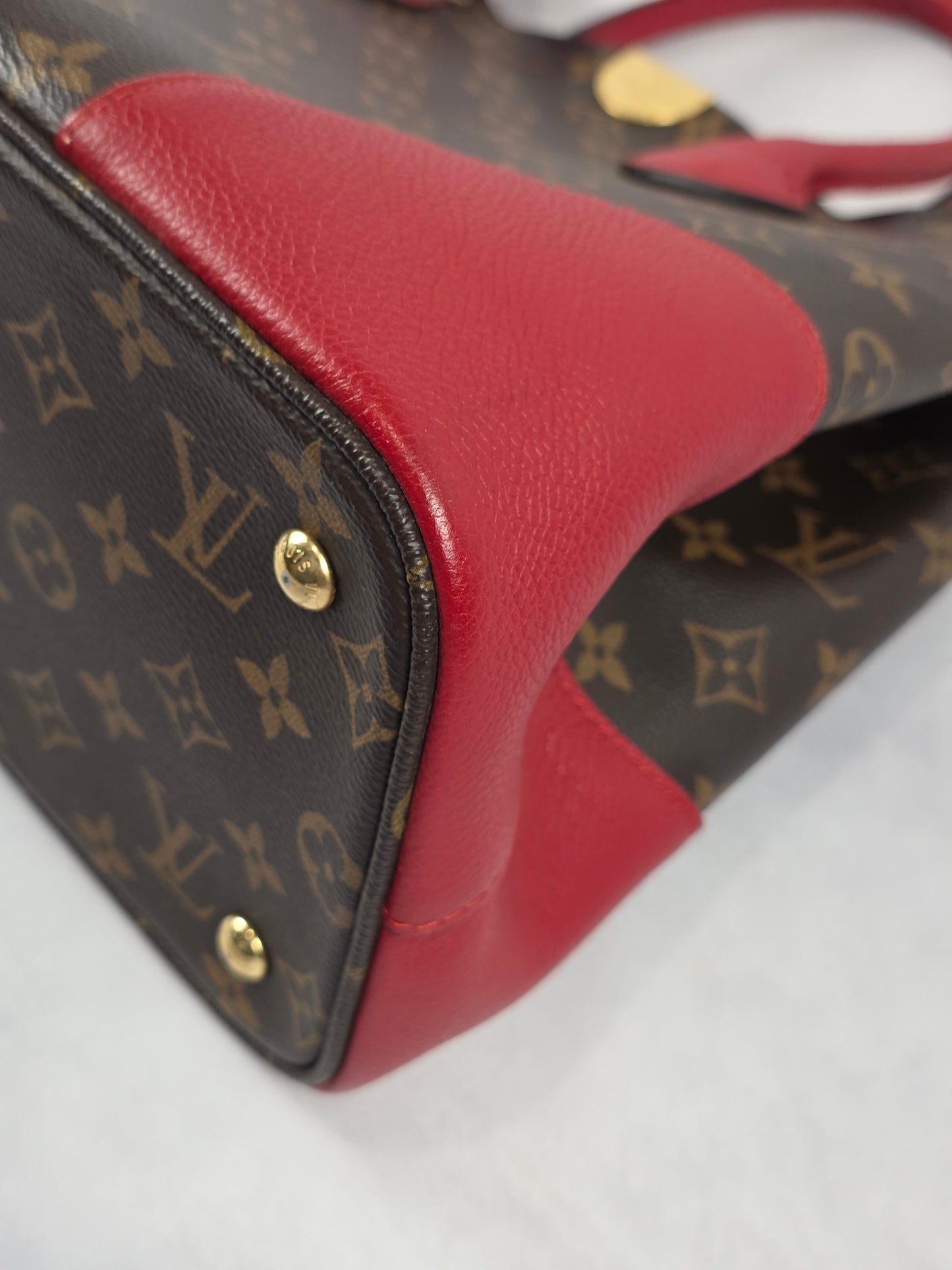 Louis Vuitton Flandrin Monogram Canvas Tote Bag Cherry Red 2WAY Bag