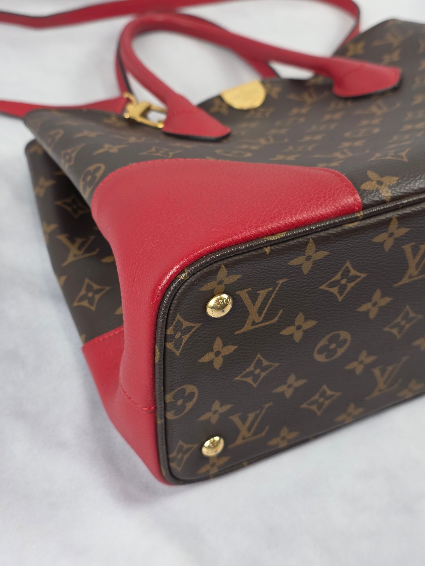 Louis Vuitton Flandrin Monogram Canvas Tote Bag Cherry Red 2WAY Bag