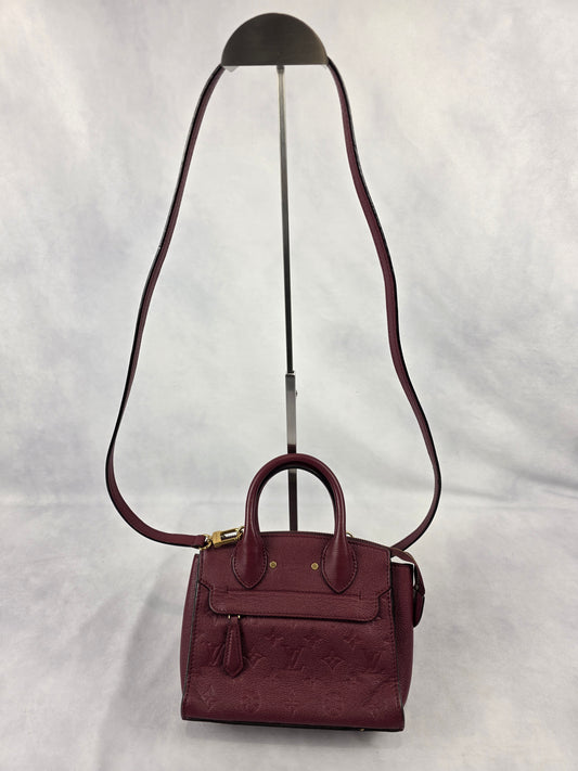 Louis Vuitton Monogram Empreinte Pont Neuf Mini Bag Burgundy Leather