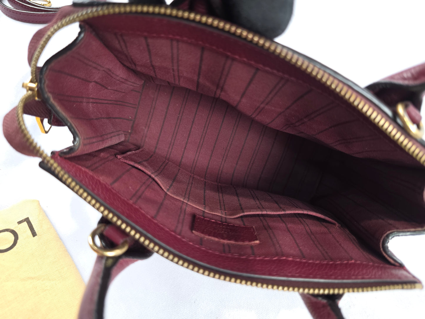 Louis Vuitton Monogram Empreinte Pont Neuf Mini Bag Burgundy Leather