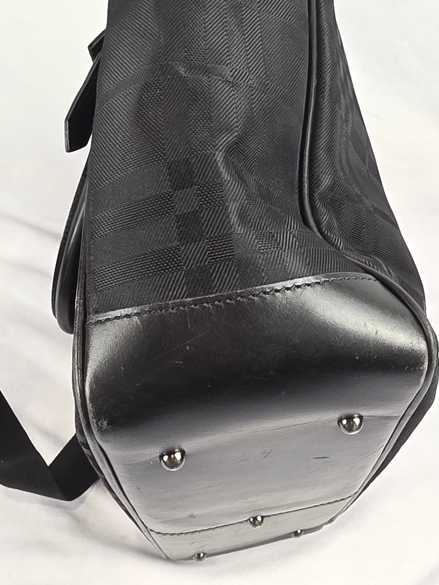 Burberry Nova Check 2-Way Shoulder Tote Bag – Black Canvas & Leather