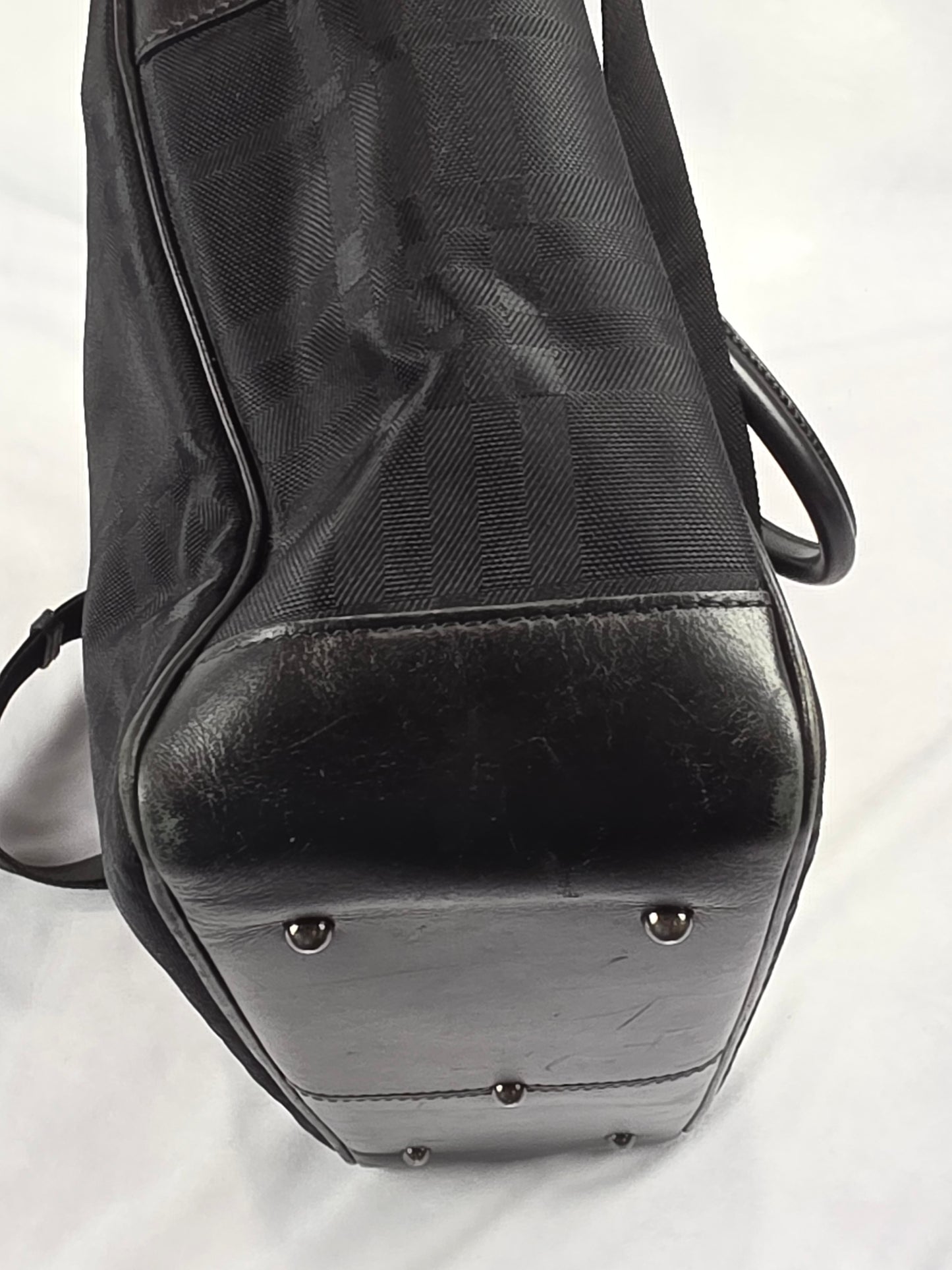 Burberry Nova Check 2-Way Shoulder Tote Bag – Black Canvas & Leather