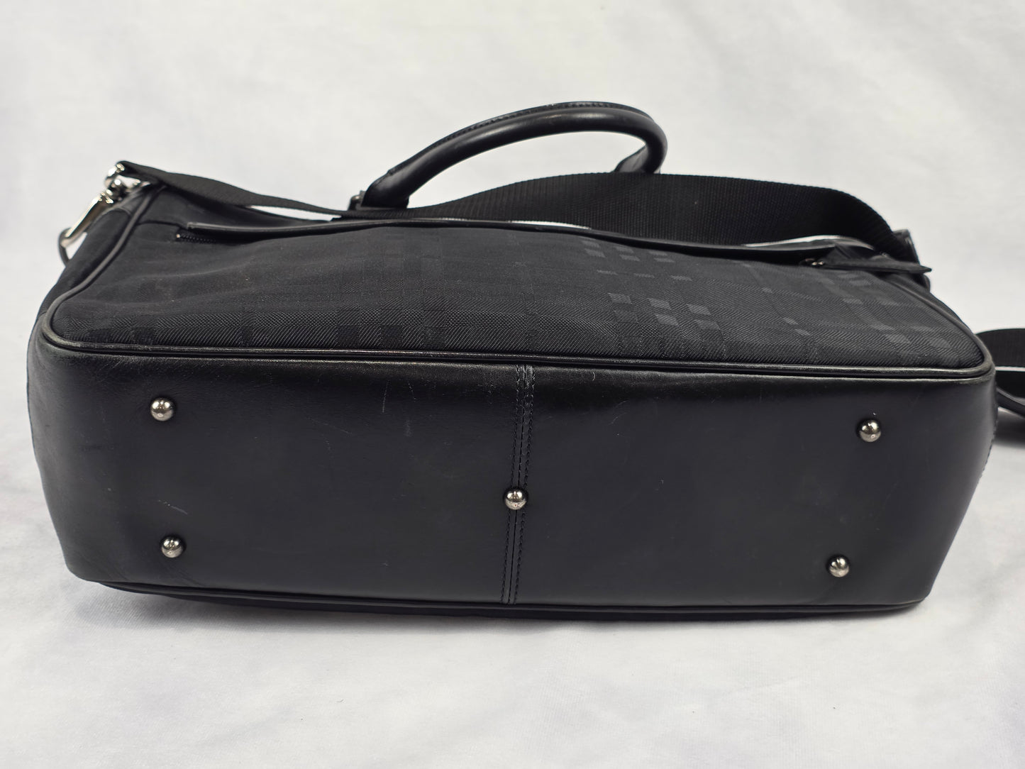 Burberry Nova Check 2-Way Shoulder Tote Bag – Black Canvas & Leather