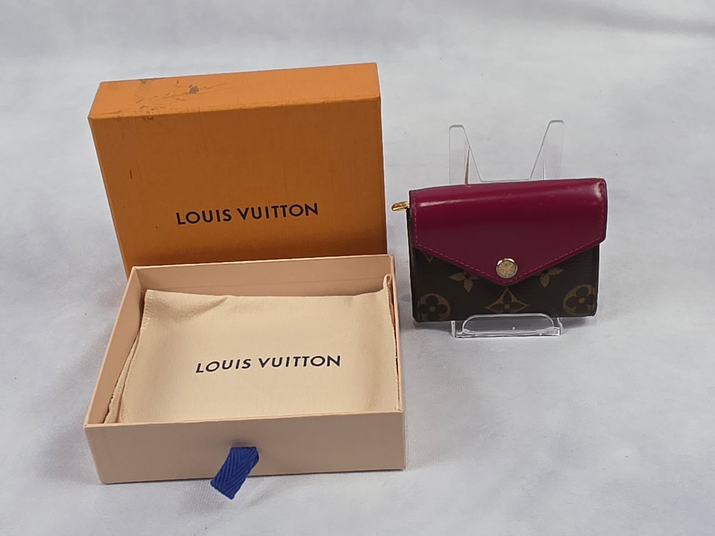 Louis Vuitton Monogram Zoe Wallet Fuchsia Pink Compact Tri-Fold