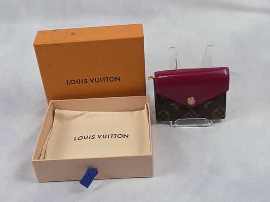 Louis Vuitton Monogram Zoe Wallet Fuchsia Pink Compact Tri-Fold