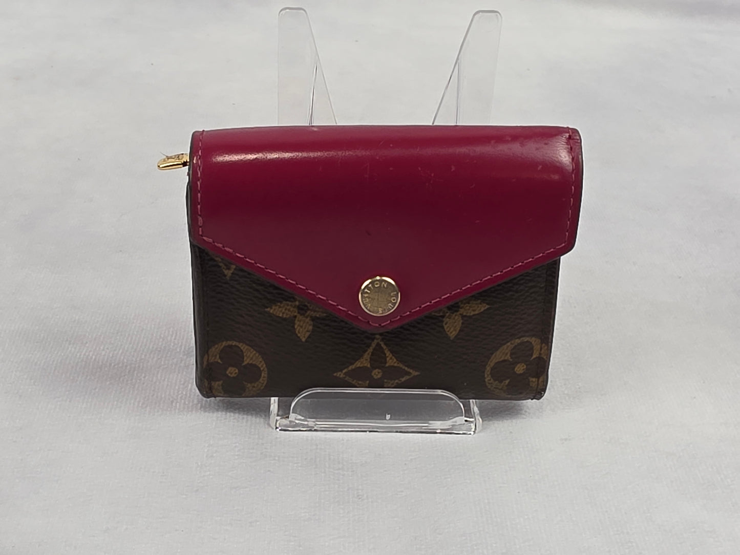 Louis Vuitton Monogram Zoe Wallet Fuchsia Pink Compact Tri-Fold
