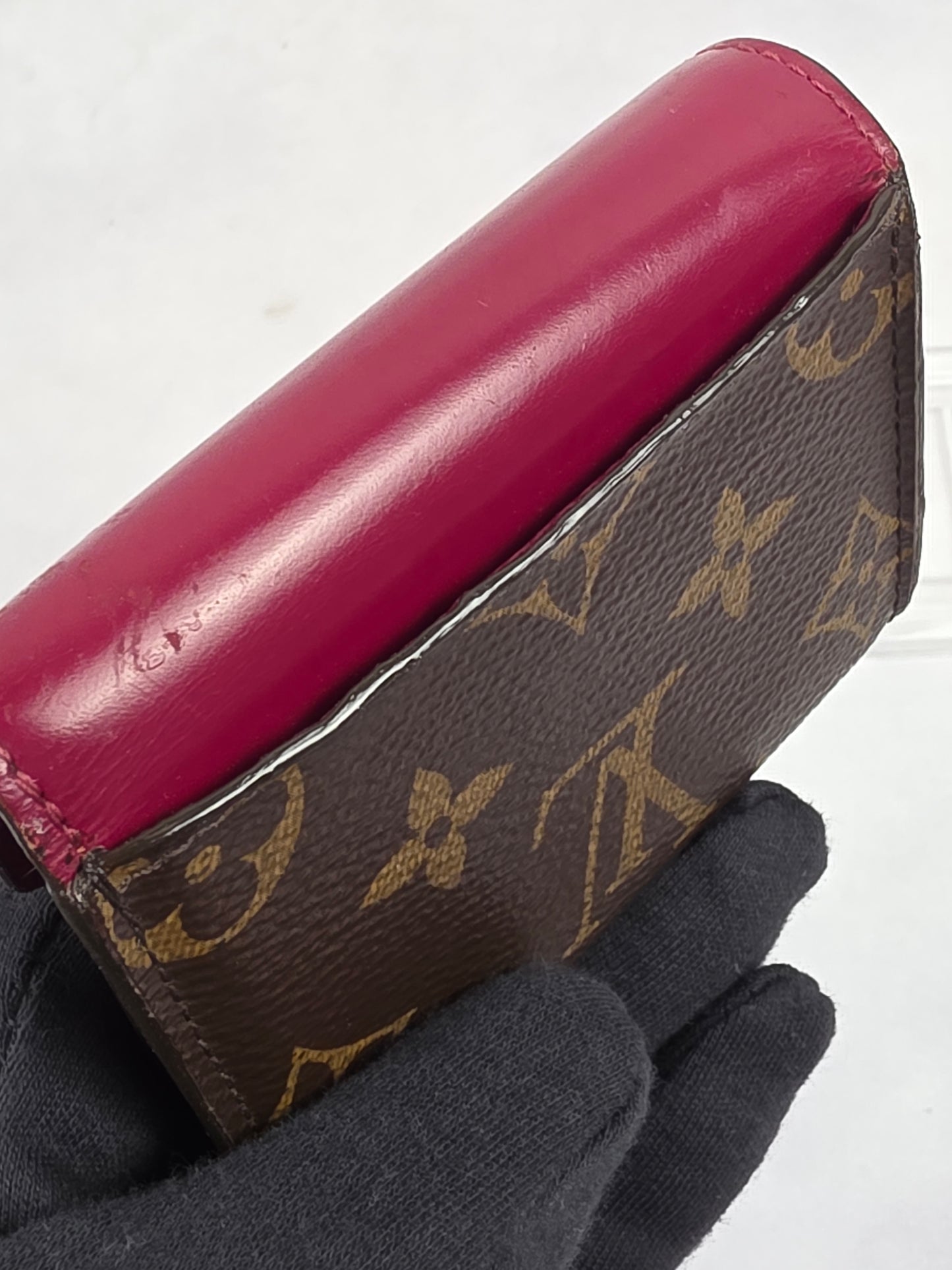 Louis Vuitton Monogram Zoe Wallet Fuchsia Pink Compact Tri-Fold