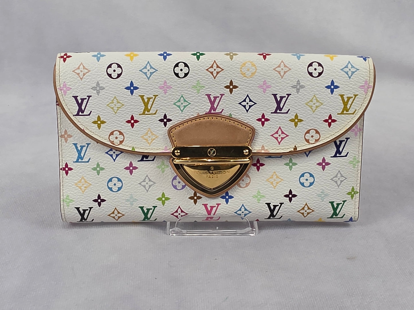 Louis Vuitton Monogram Multicolore Eugenie Wallet White Murakami