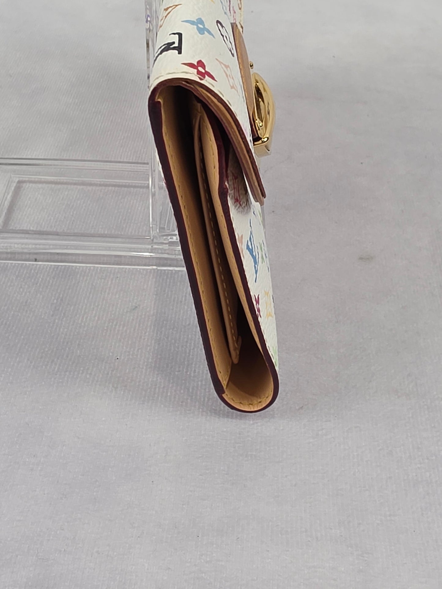 Louis Vuitton Monogram Multicolore Eugenie Wallet White Murakami