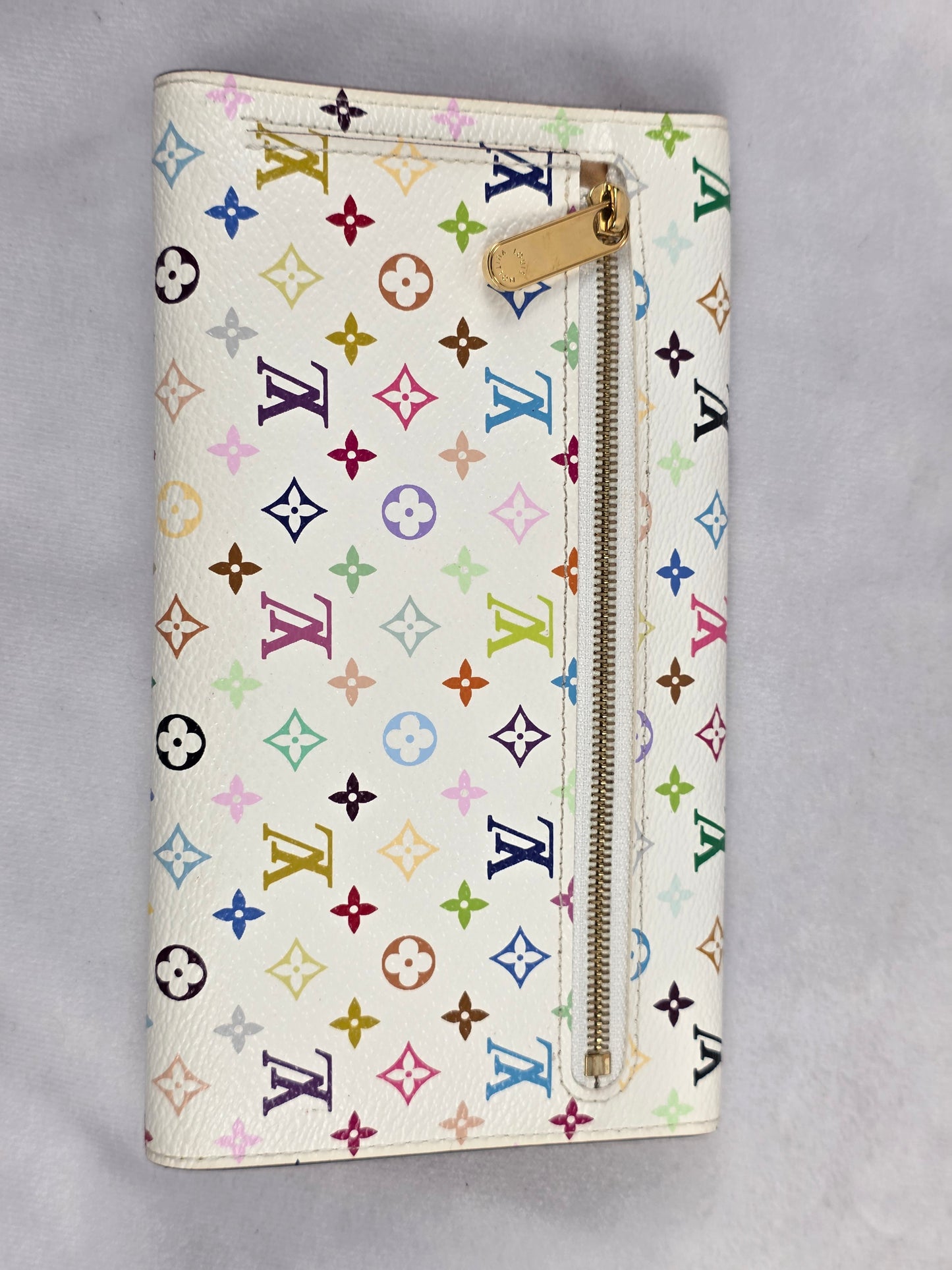 Louis Vuitton Monogram Multicolore Eugenie Wallet White Murakami