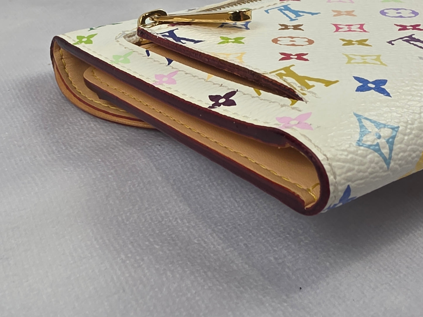 Louis Vuitton Monogram Multicolore Eugenie Wallet White Murakami