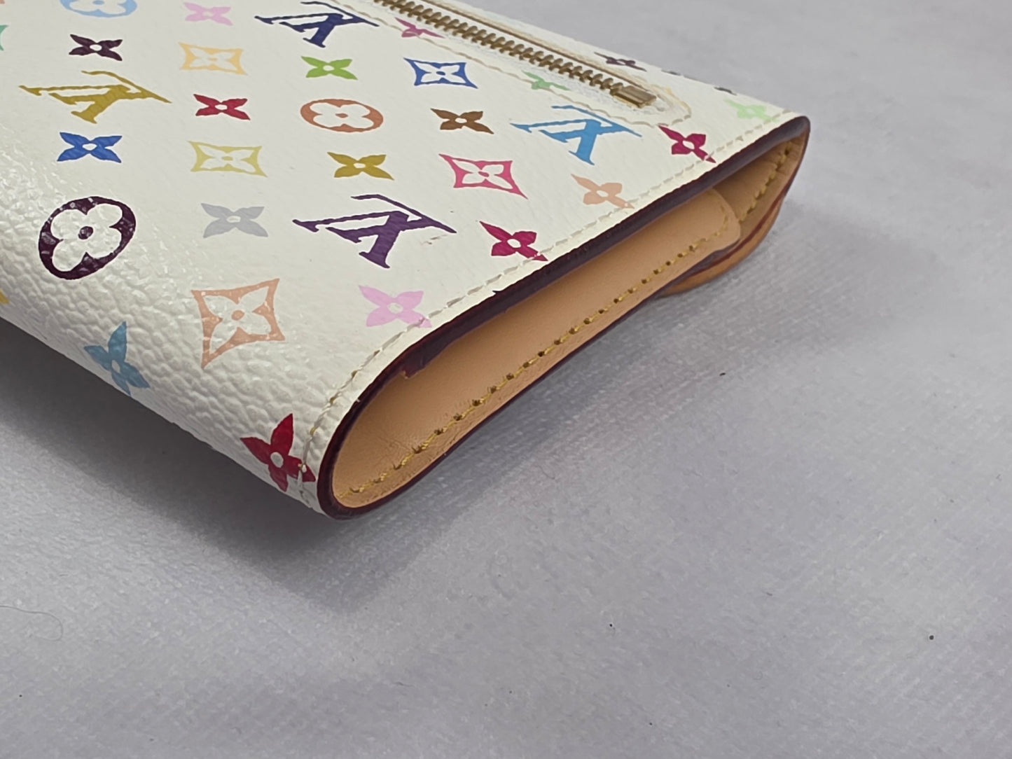 Louis Vuitton Monogram Multicolore Eugenie Wallet White Murakami