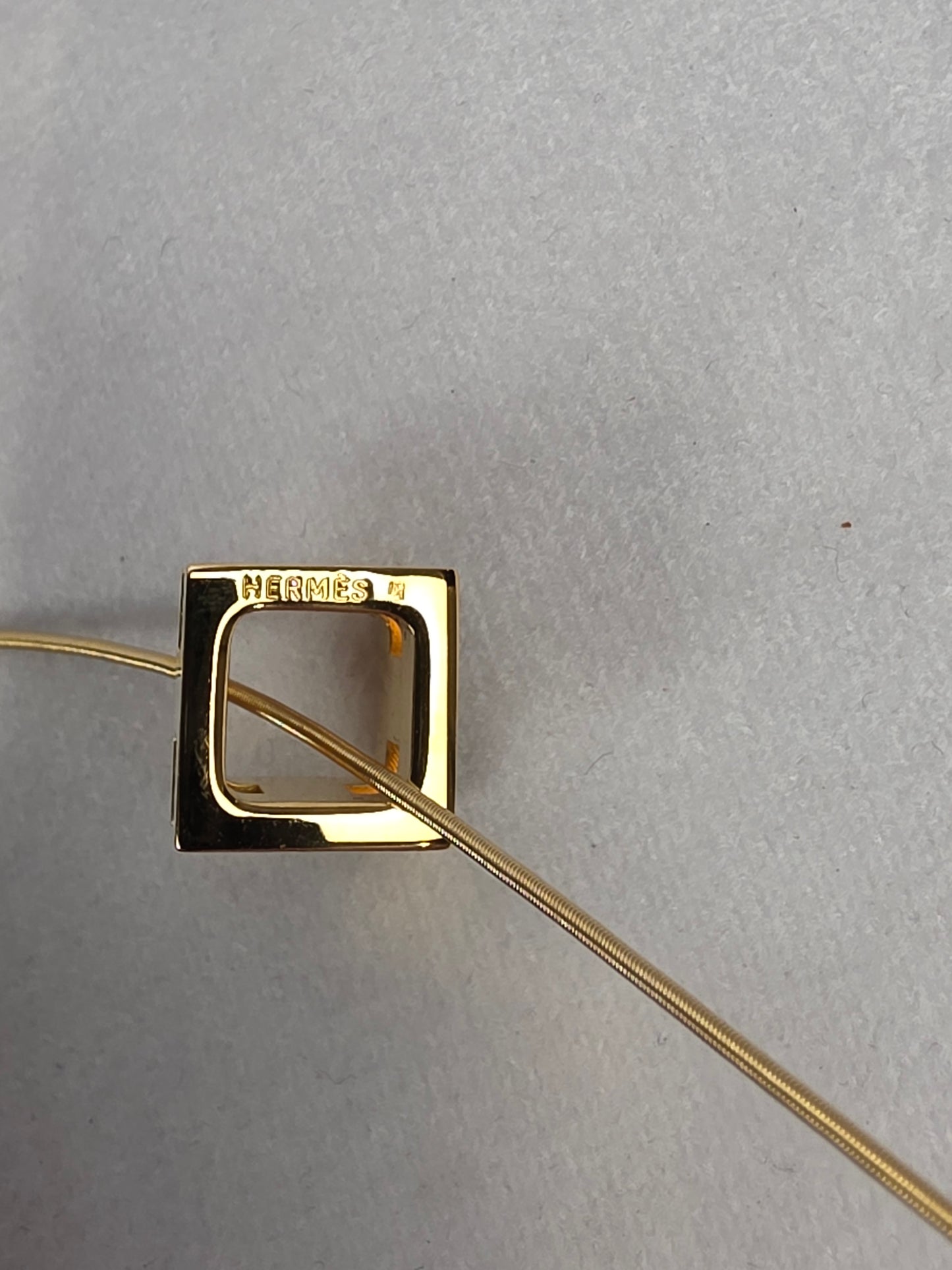 Hermès Cage d’H Cube Necklace - White & Gold (1)