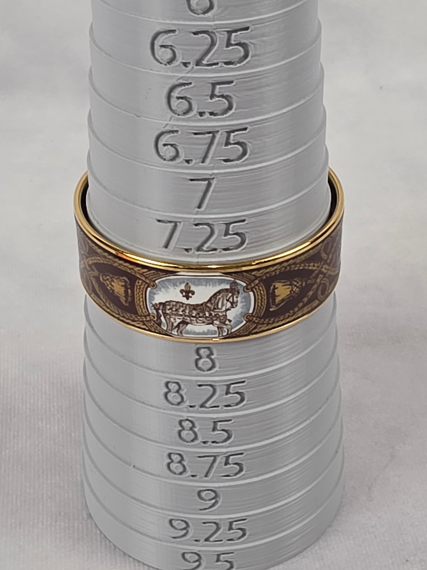 Hermès Grand Apparat Wide Printed Enamel Bangle Bracelet - Size 7 1/2