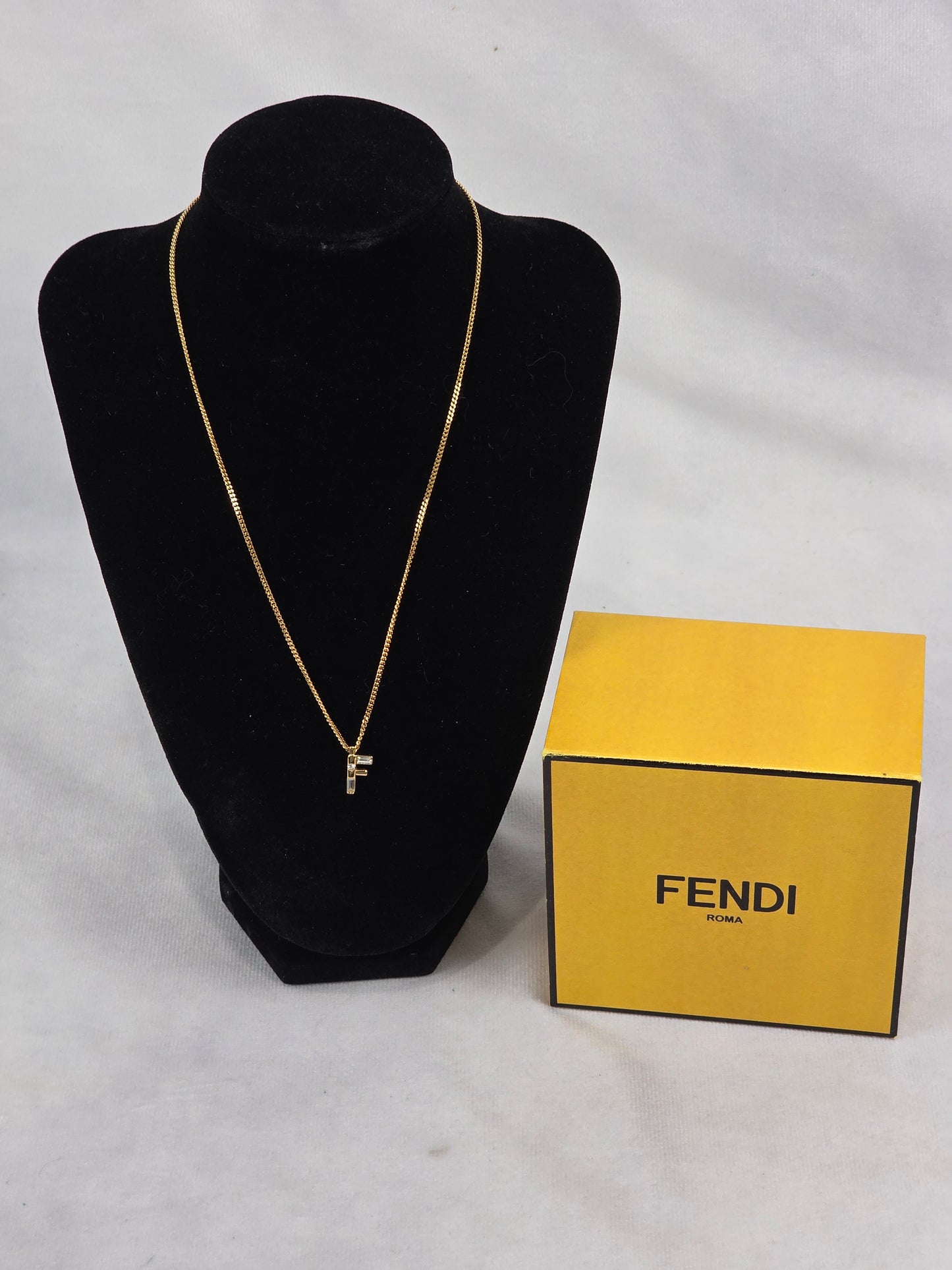 Fendi First "F" Crystal-Embellished Pendant Necklace