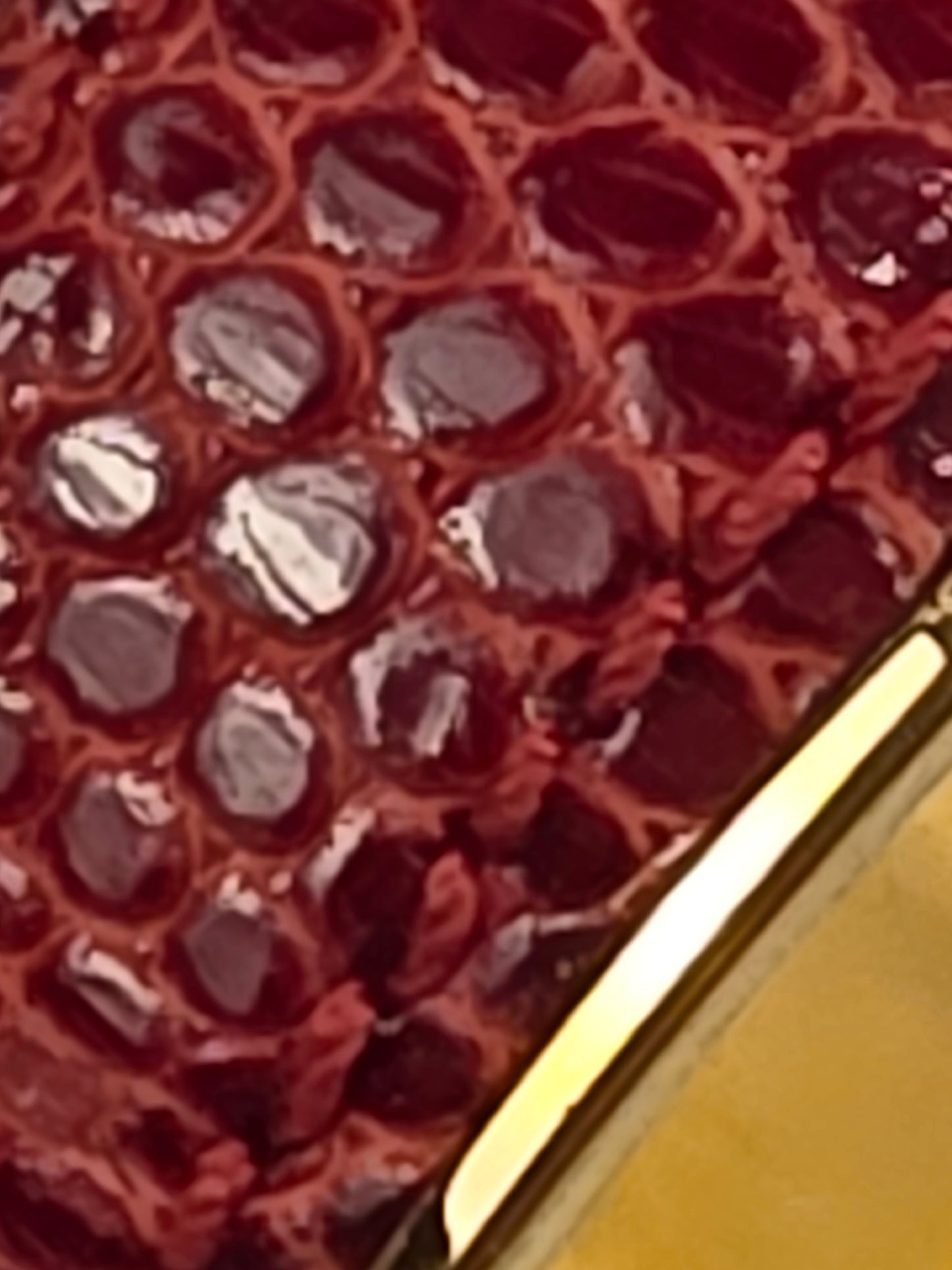 Gucci Red Lizard-Embossed Leather Bangle Bracelet