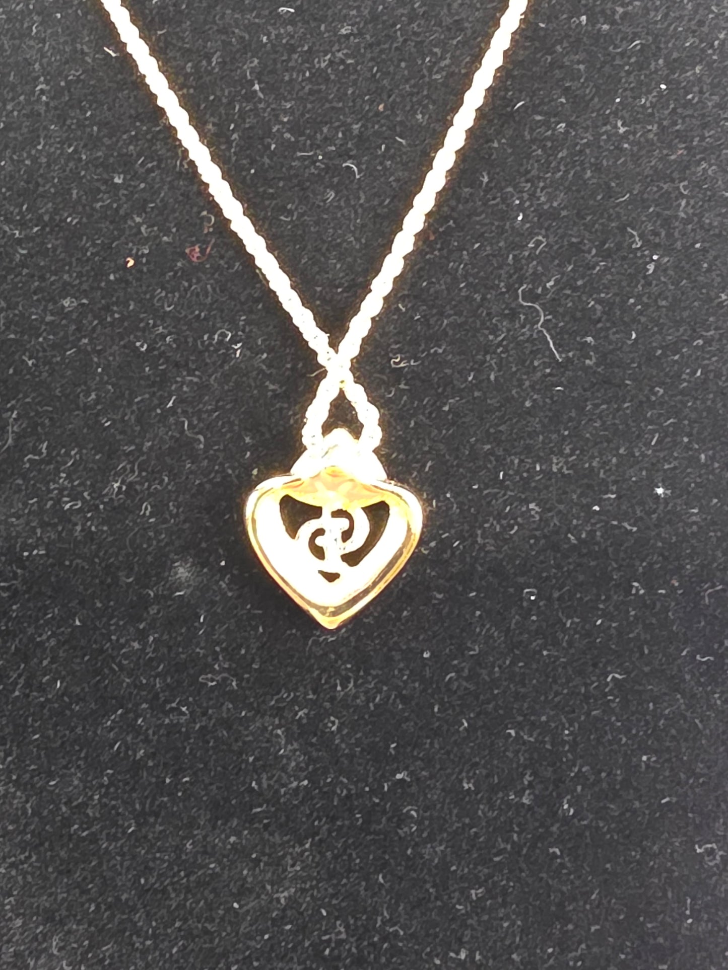 Vintage Christian Dior Gold-Plated CD Logo Heart Pendant Necklace