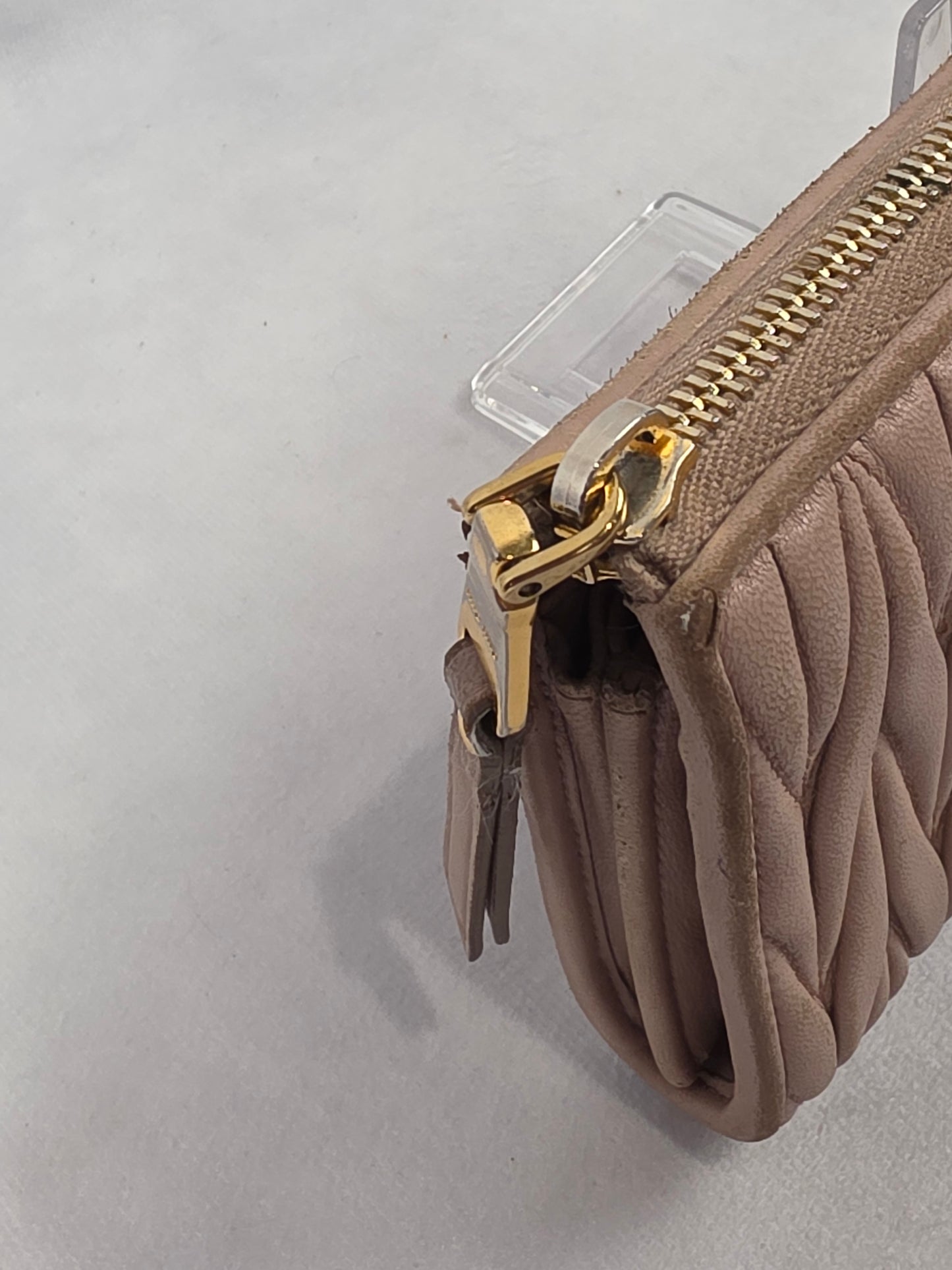 Miu Miu Matelassé Nappa Leather Zip-Around Long Wallet - Cammeo (Beige/Pink)