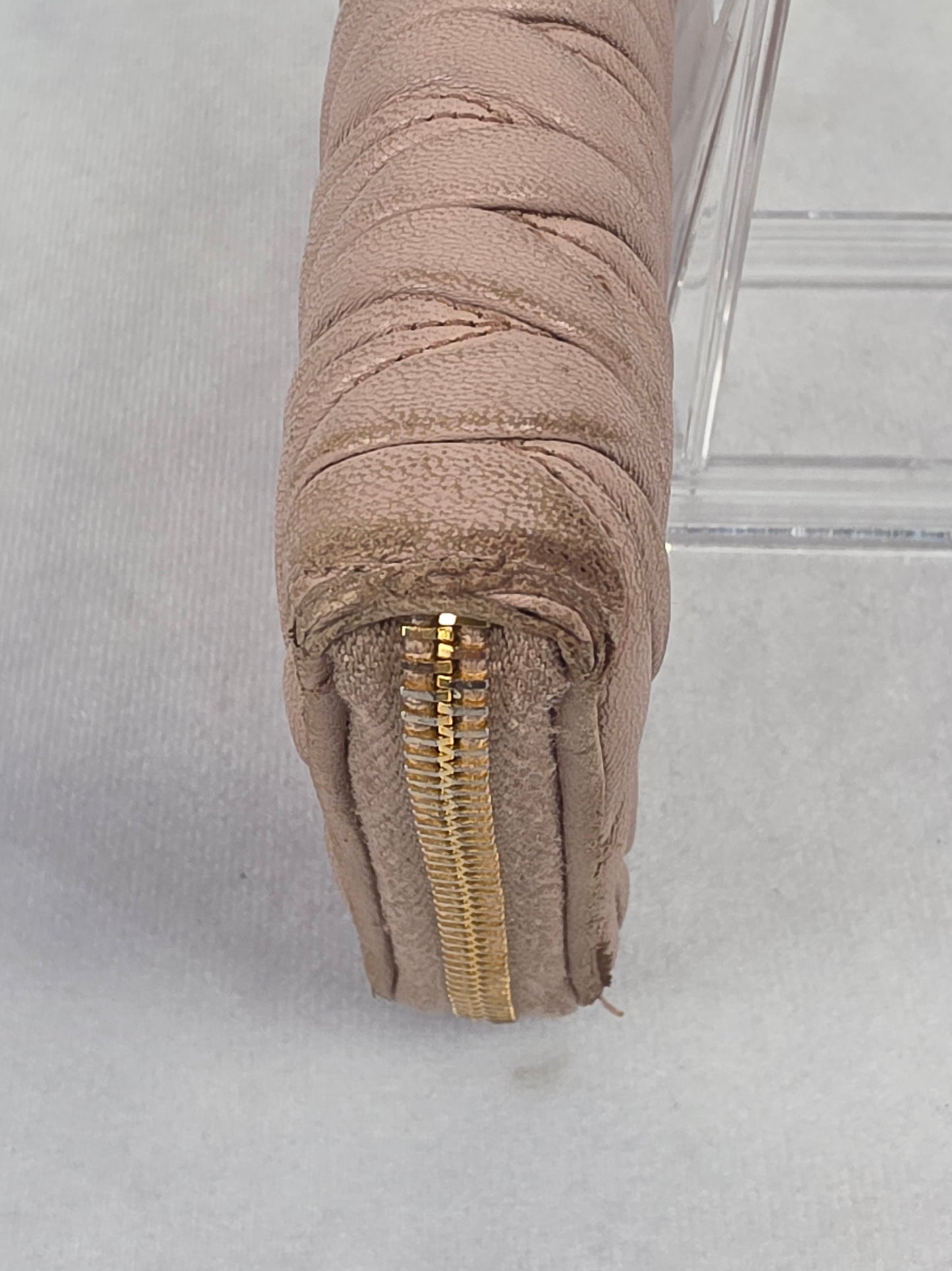 Miu Miu Matelassé Nappa Leather Zip-Around Long Wallet - Cammeo (Beige/Pink)