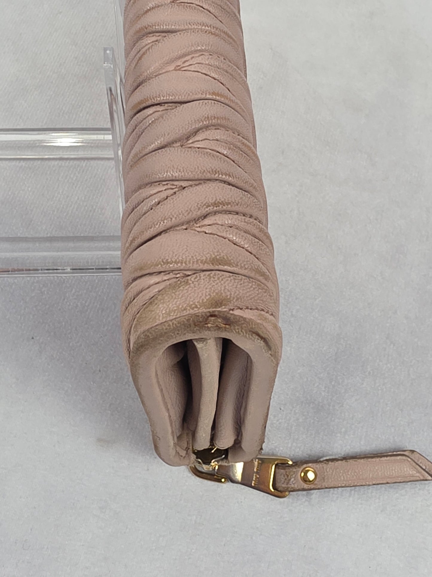 Miu Miu Matelassé Nappa Leather Zip-Around Long Wallet - Cammeo (Beige/Pink)