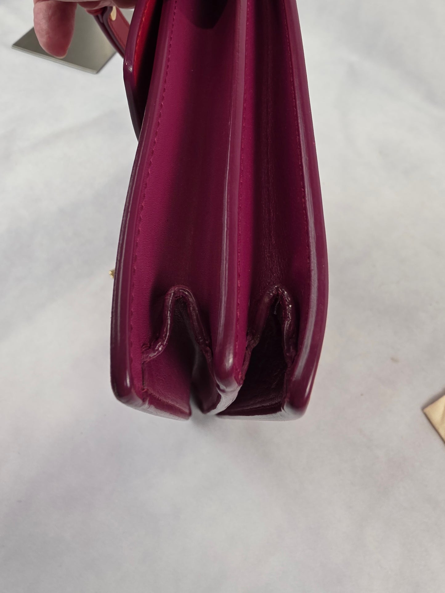 Salvatore Ferragamo Aileen Gancio Lock Shoulder Bag Tri-Color Pink Red Leather