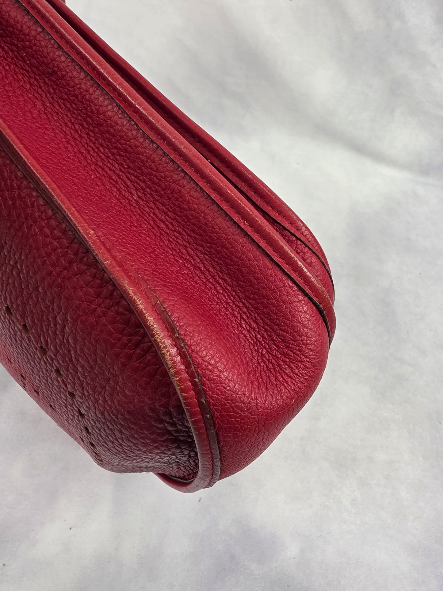 Hermès Evelyne PM Crossbody Bag, Red Taurillon Clémence Leather