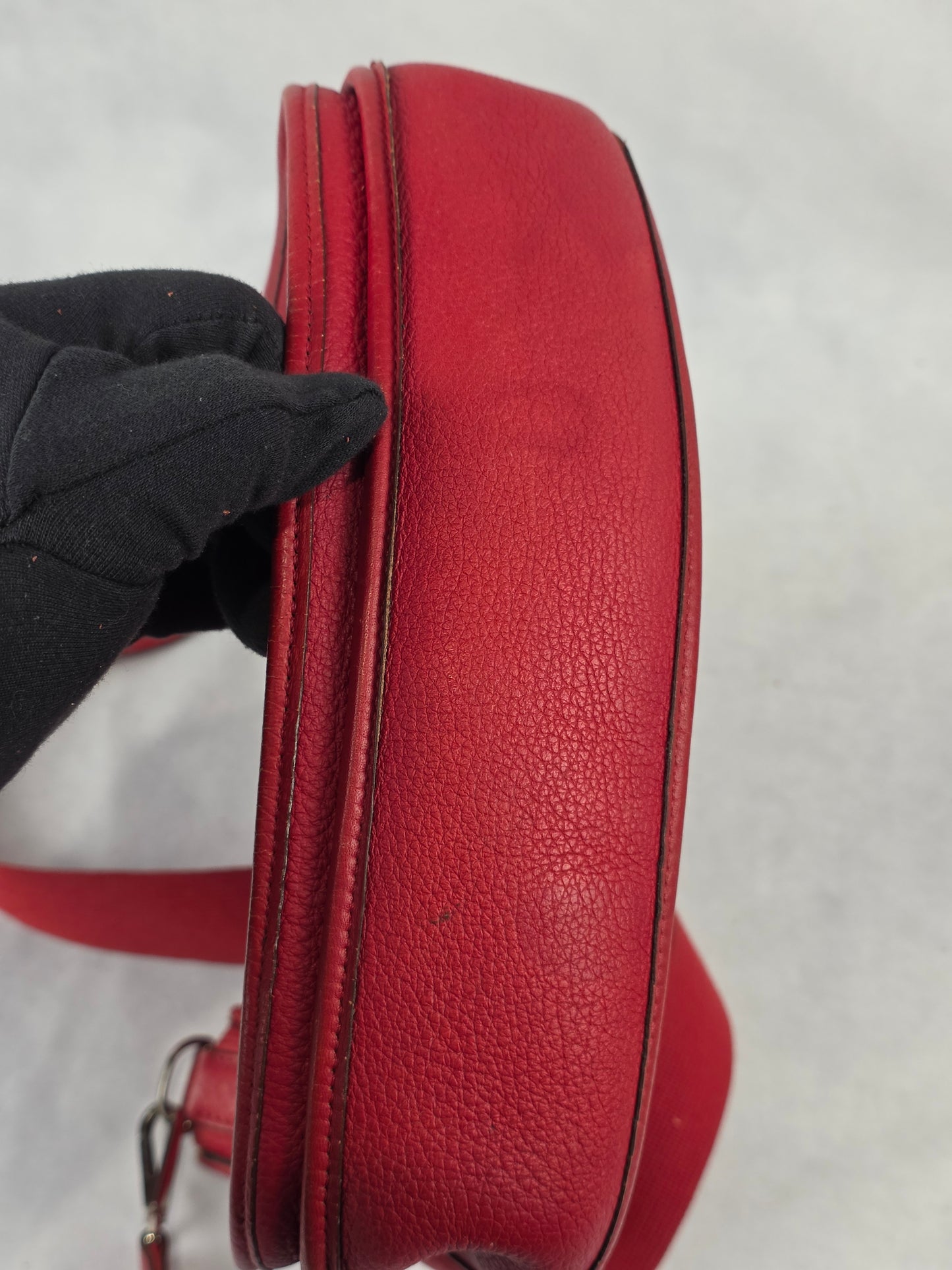 Hermès Evelyne PM Crossbody Bag, Red Taurillon Clémence Leather