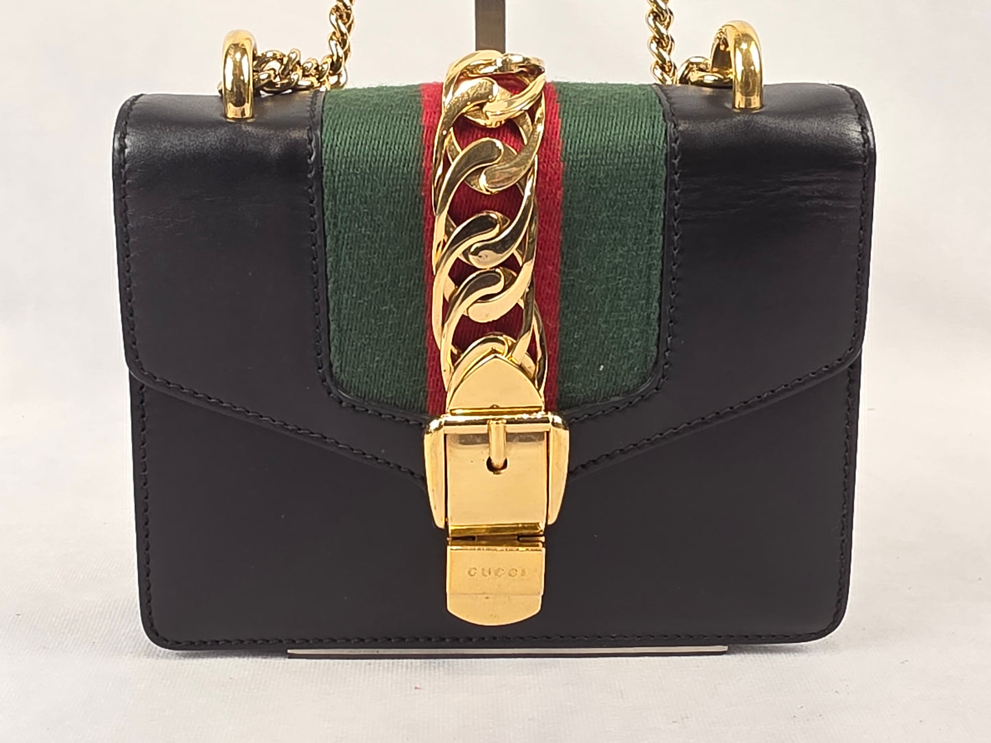 Gucci Sylvie Mini Chain Shoulder Bag – Black