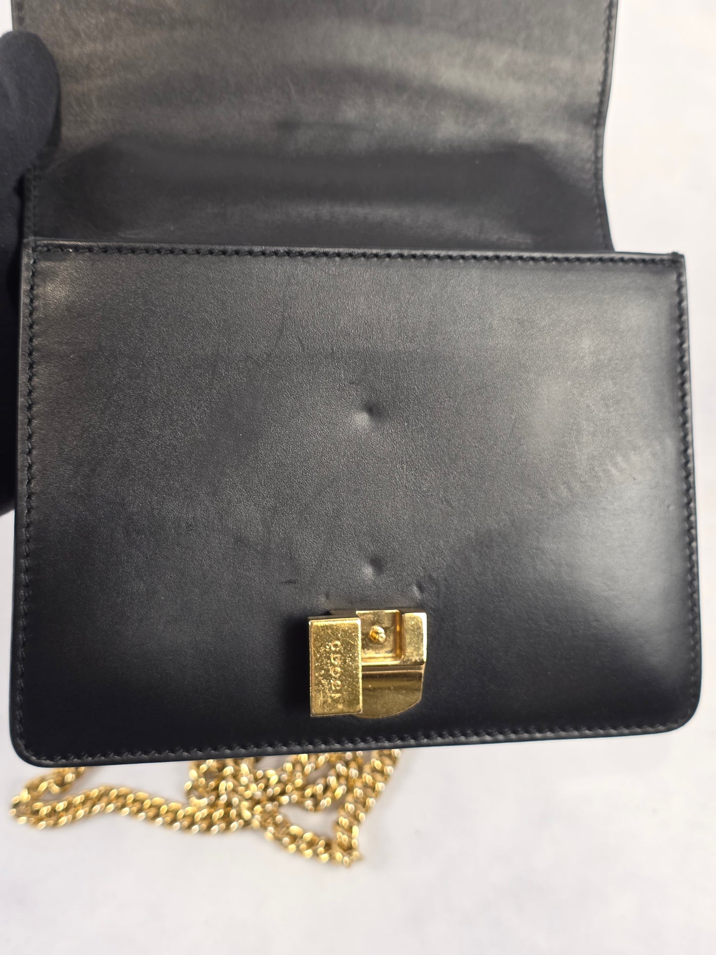 Gucci Sylvie Mini Chain Shoulder Bag – Black