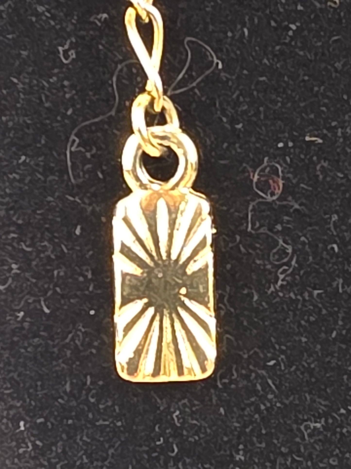 Vintage Yves Saint Laurent Gold-Tone Embossed Ring Pendant Long Necklace