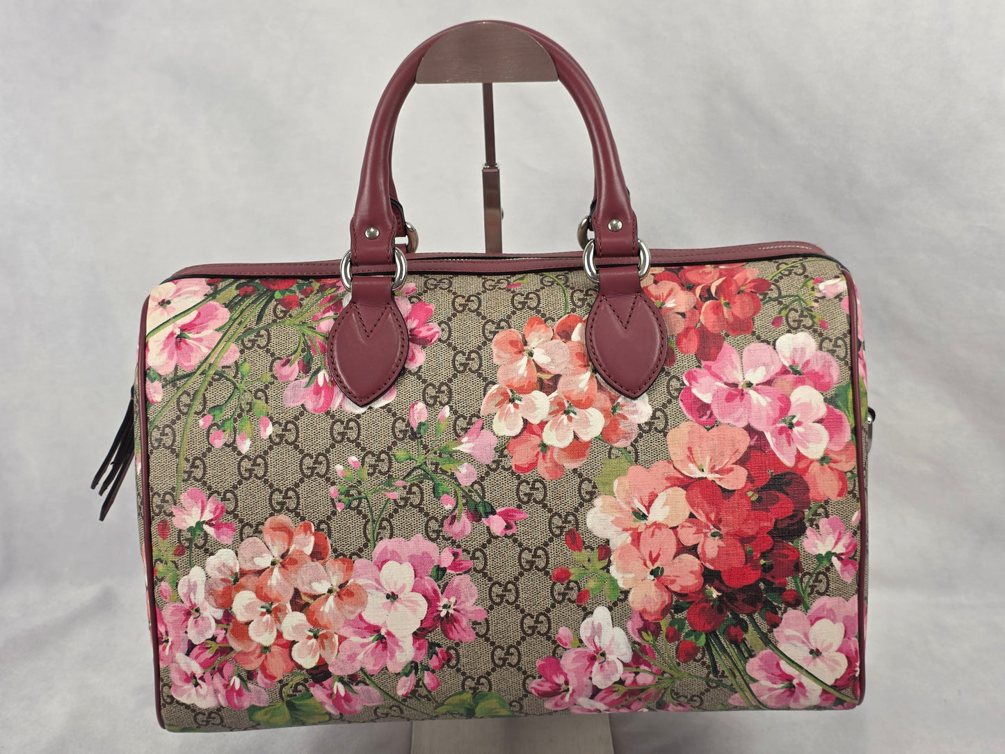 Gucci GG Supreme Blooms Medium, 35cm, Boston Bag – Antique Pink/Dry Rose