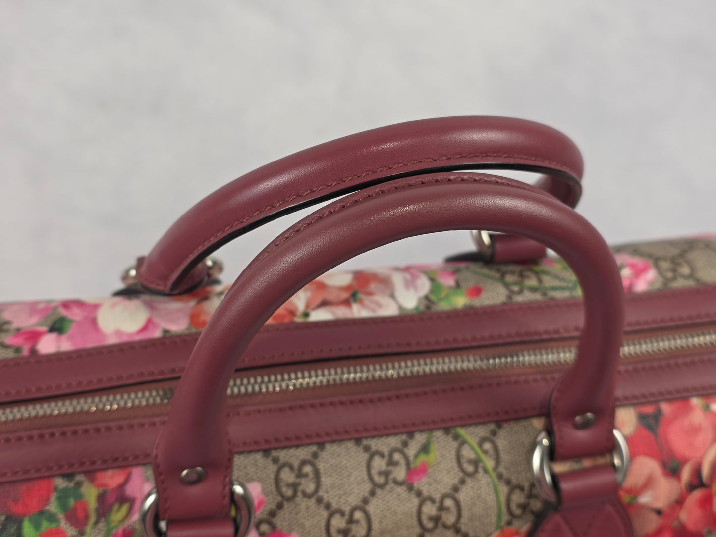 Gucci GG Supreme Blooms Medium, 35cm, Boston Bag – Antique Pink/Dry Rose