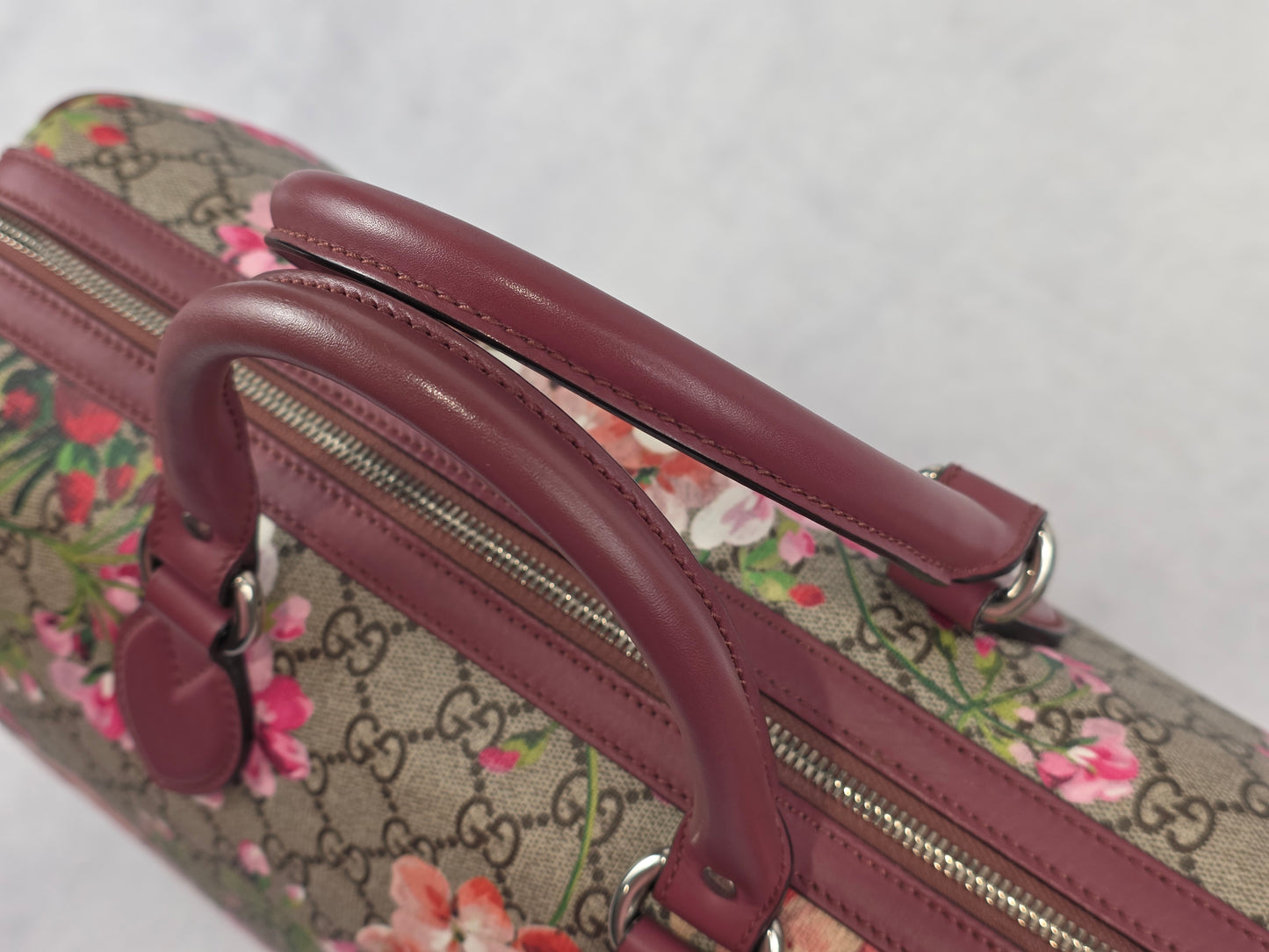 Gucci GG Supreme Blooms Medium, 35cm, Boston Bag – Antique Pink/Dry Rose
