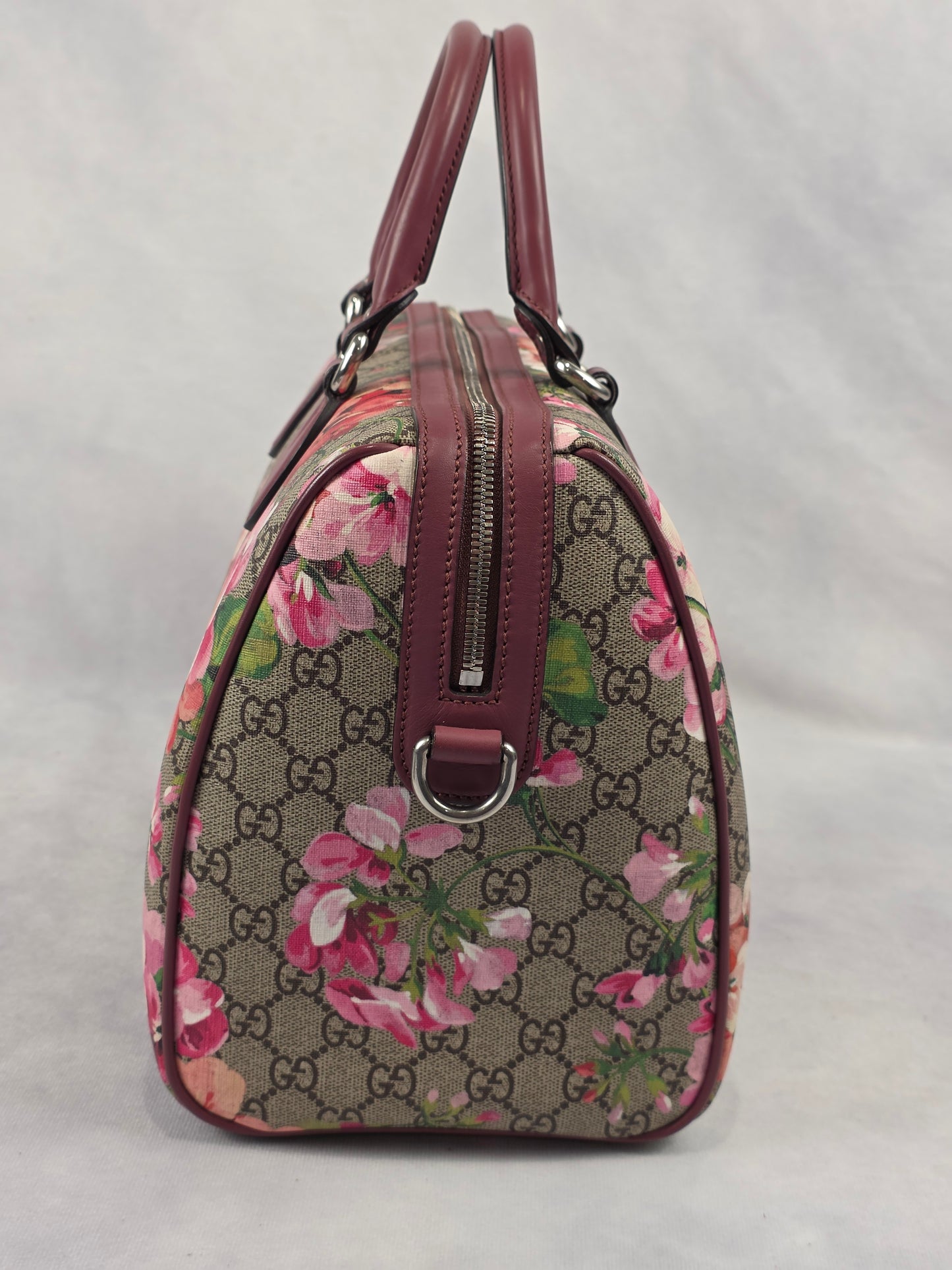 Gucci GG Supreme Blooms Medium, 35cm, Boston Bag – Antique Pink/Dry Rose
