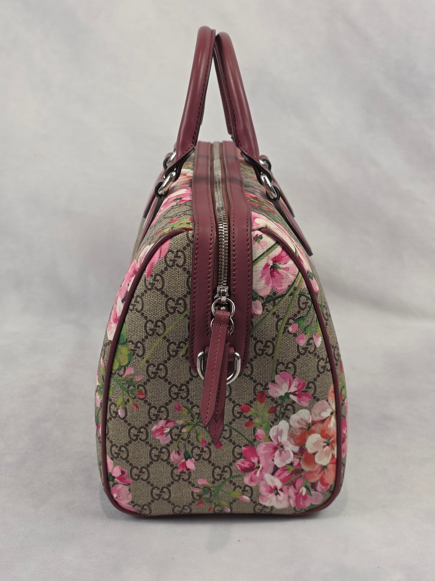 Gucci GG Supreme Blooms Medium, 35cm, Boston Bag – Antique Pink/Dry Rose